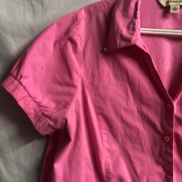 Hot Pink St. John’s bay button up blouse xl euc - Picture 3 of 10